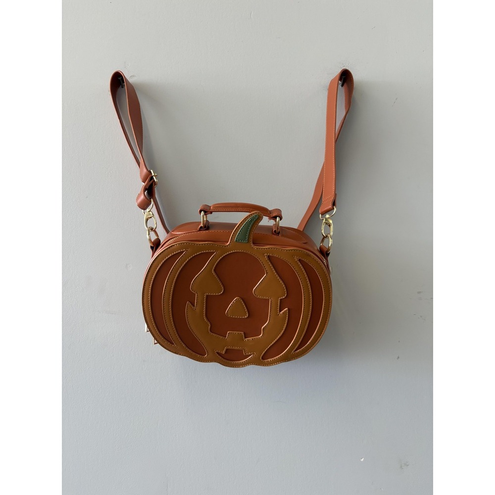 Backstitch Bruja Backpack Bag Womens Small Orange Pumpkin Halloween Purse